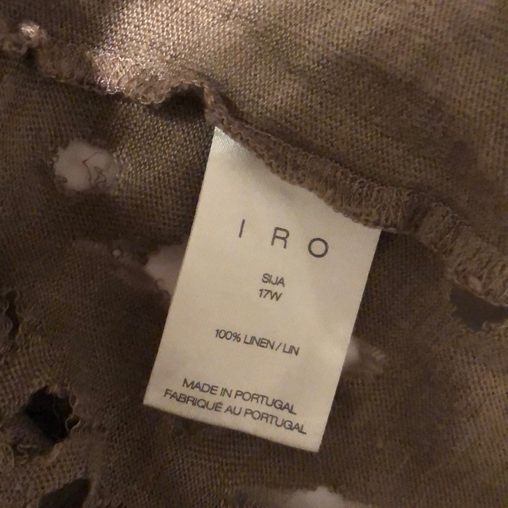 IRO Linen Distressed Clay Tee t-shirt top sheer - Picture 7 of 17
